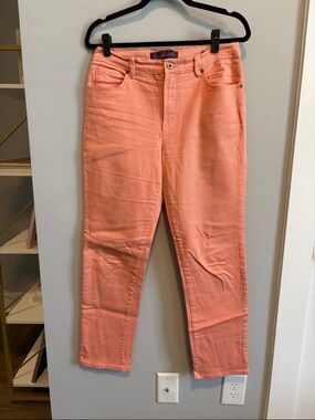 Gloria Vanderbilt Coral Pink Cropped Jeans